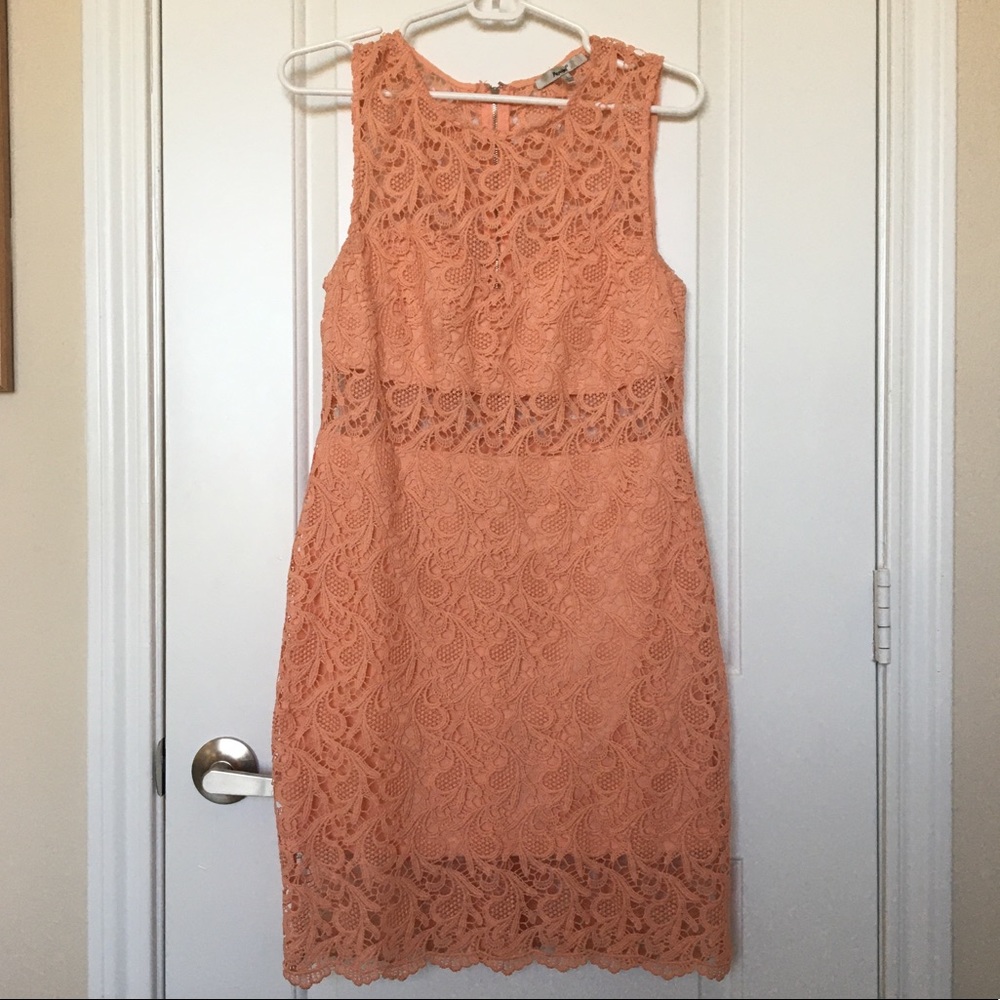 Lace Illusion Bodycon Mini Dress (size L)